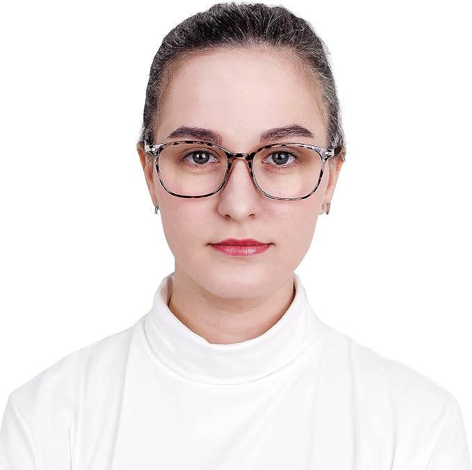 VisionGlobal 2 Pack Blue Light Blocking Glasses for Women Men, Stylish Square Frame(Leopard+Floral)