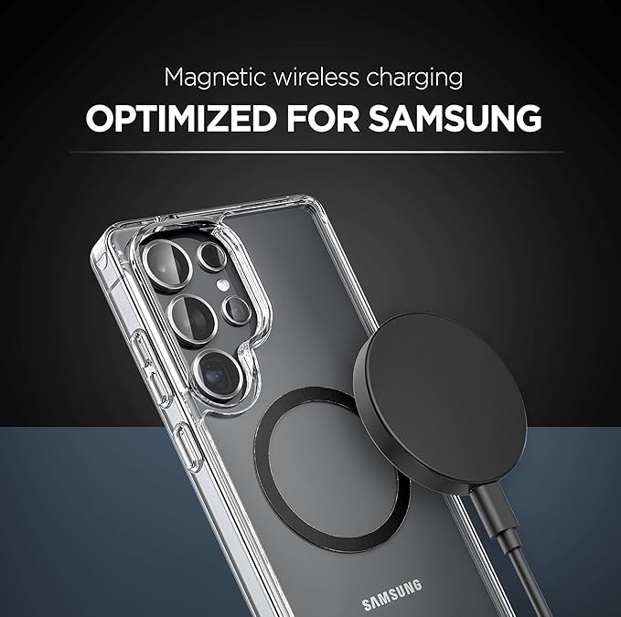 Galvanox Magnetic Wireless Charger for Samsung, 25W Fast Charging Pad with 30W PPS USB-C Wall Adapter, 10FT Removable USB-C Cable, LED Charging Indicator, Compatible with Galaxy S Series