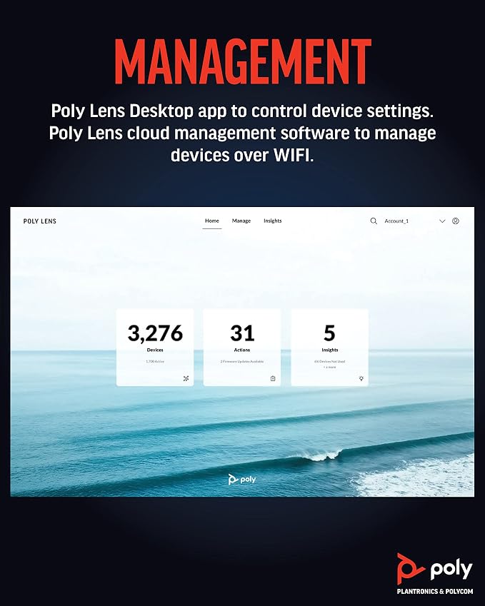 Poly Studio R30 4K Video Conference System - Camera, Mic, and Speaker Bar for Small Rooms - Presenter Tracking, NoiseBlockAI, Framing - Plug & Play - Works w/Teams, Zoom & More