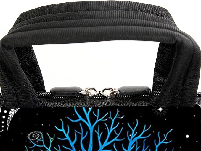 AMARY 13" 13.3" laptop sleeve chromebook case adjustable shoulder strap with handle accessory pocket (Colorful Tree)