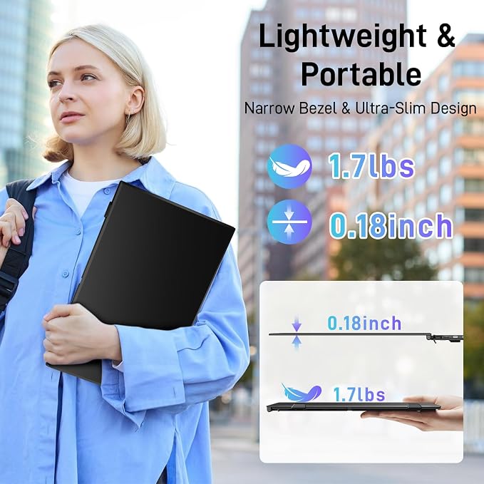 Vixtan Laptop Screen Extender, 15.3" FHD 1080P Portable Dual Monitor, Ultra-Thin 1.7lbs Plug & Play for 13"-17" Laptops