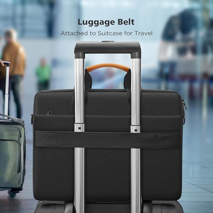 KIZUNA Laptop Bag Case 13.3 Inch Computer Shoulder Messenger Sleeve Briefcase for 13" MacBook Air/MacBook Pro 14 M2 Pro/M1 MAX/14 Lenovo ThinkPad X1 Carbon/IdeaPad Flex 5i /Huawei,Black