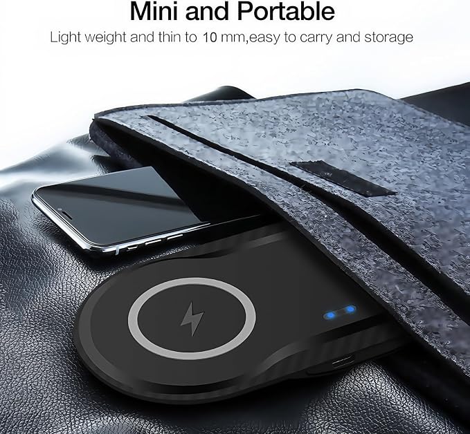 Wireless Charger, 20W Dual Wireless Charging Pad,Fast Charging Pad for Samsung Galaxy S24/S24 Ultra/S23/S22/S21/S20, for iPhone 16/15/14/13/12/11/XR/X, for Airpods 4/3/2/Pro, and More.(with Adapter)
