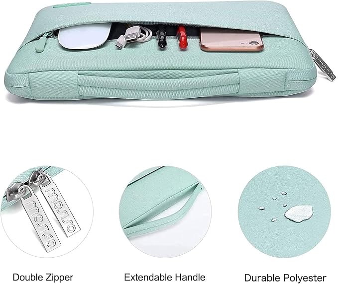 MOSISO Compatible with MacBook Air 15 inch Case M5 2026 M4 2025 M3 M2 2024 2023 A3448 A3241 A3114 A2941,Protective Hard Shell&Carrying Sleeve Bag&Keyboard Cover&Webcam Cover&ScreenFilm, Mint Green
