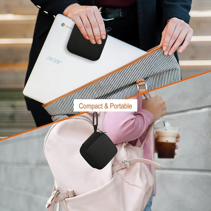 Travel Carrying Charger Storage Case Small Electronic Organizer Bag Compatible with MacBook MagSafe Power Adapter, Portable Pouch for Laptop Accessories, USB Drives, Gadgets, Tech Gear