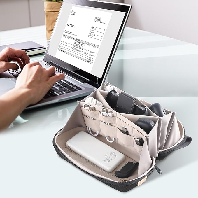 simtoper Electronic Organizer Travel Case Bag for Cables, Switch, SD card, Passport and More – Ultimate Protection & Portability Waterproof (Black)