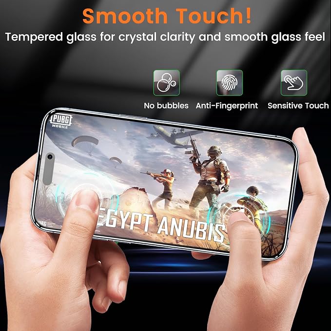 Lesakit 4+4 Pack Privacy Screen Protector for iPhone 16 Plus 6.7-Inch with 4 Pack Camera Lens Protector, Anti Spy Tempered Glass Film 9H Hardness Case Friendly
