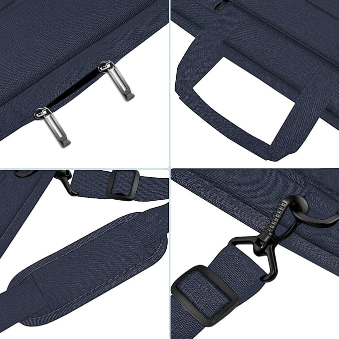 Hseok Laptop Shoulder Bag 17-17.3 inch Case, Durable Shockproof Protective Briefcase with Multi-Pockets Compatible with Lenovo Most 17-17.3 inch HP Acer Dell ASUS MSI Notebooks,Dark blue