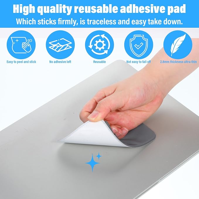 Portable Hard Drive Sleeve 2-Pocket Stick on Pouch with Reusable Adhesive SSD Hard Drives Carrying Case Computer Accessories Pouch Holder for Most Laptop External Solid State Drive Mouse USB Cable