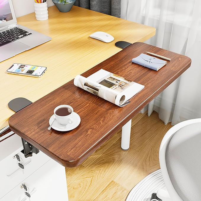 Adjustable Desk Extender Tray - 20 x 7.8 Inch Ergonomic Table Extension for Laptop, Keyboard & Mouse | Clamp-On Desk Shelf for Home Office, Study & Workstation.