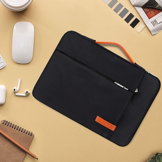 Lacdo 360° Protective Laptop Sleeve Case for 15 inch New MacBook Air M5/A3448 (2026), M4 A3241 2025, M3 A3114, M2 A2941 2024-2023, 15 inch MacBook Pro A1990 A1707, Computer Bag, Water-Resistant, Black