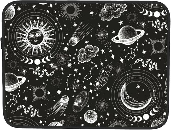Sun and Moon Laptop Sleeve Case for Men Women Waterproof Oxford Cloth Laptop Sleeve Bag Suitable for Most Ipads and Laptops Notebook Computer Pocket Tablet Traveling Carrying Simple Case 15 inch