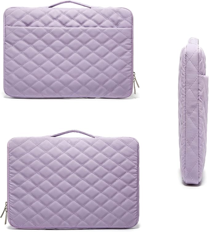 Kinmac 360° Heavy Duty Protective Laptop Sleeve Case Bag Cover with Handle for MacBook Air 13 inch,iPad Pro 13 inch and 13.3 inch HP,Dell,Lenovo,Asus,Acer Laptop (Purple Embroidery)