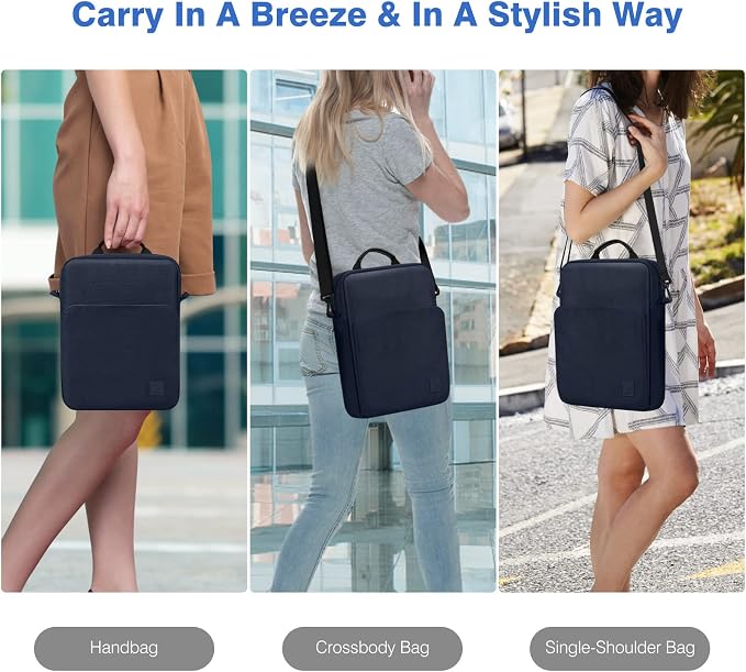 Dadanism 9-11 Inch Tablet Sleeve Bag Carrying Case with Shoulder Strap for iPad (A16) 11", iPad 10th Gen 10.9", iPad Air M4/Pro M5 11", iPad 9/8/7th 10.2", Galaxy Tab A11+ Plus 11", Dark Blue