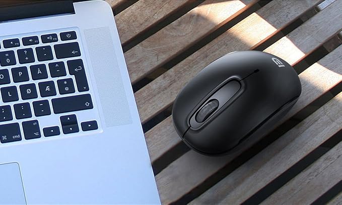 MiraCase Comfortable 2.4 GHz Long Range Silent Wireless Mouse | 1600 DPI | 30ft Working Distance | Battery Included | Black