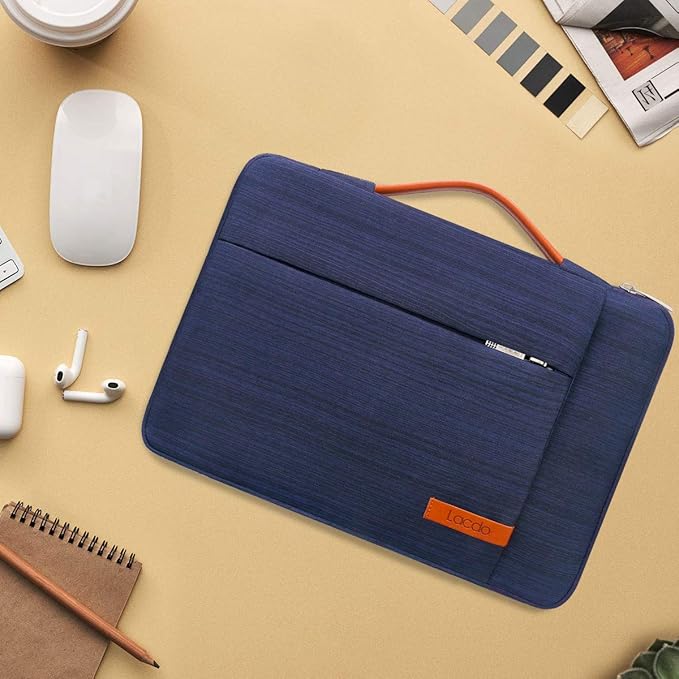 Lacdo 360° Protective Laptop Sleeve Case for 15 inch New MacBook Air M5/A3448 (2026), M4 A3241 2025, M3 A3114, M2 A2941 2024-2023, 15 inch MacBook Pro A1990 A1707, Computer Bag, Water-Resistant, Blue