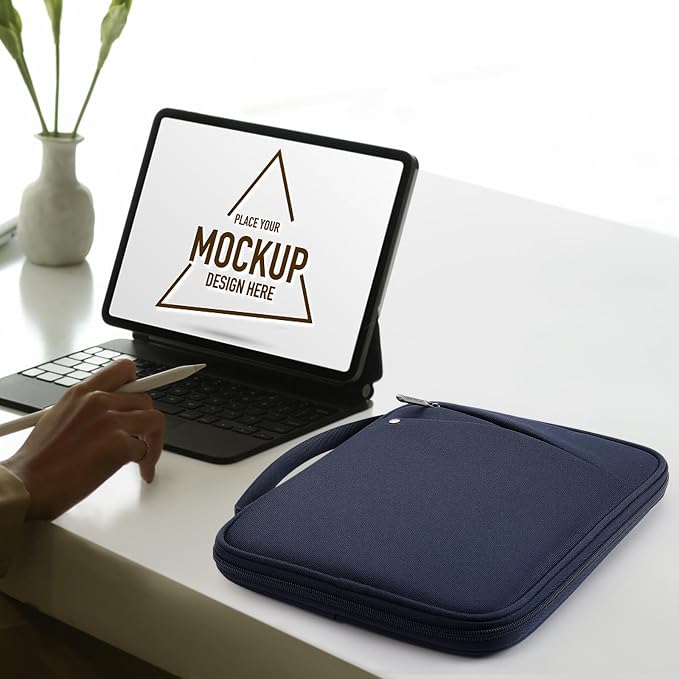MoKo 12.9 Inch Tablet Sleeve Carrying Case with Handle, Padded Protective Travel Bag for New 13 Inch iPad Air M4 2026 & Pro M5 2025, iPad Pro 12.9 M2&M1, Galaxy Tab S9/S8 Plus 12.4", Indigo