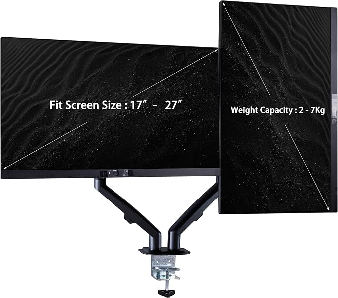 acer 24" Vero FHD IPS Monitor with 4 ms Response Time, Anti-Glare, Adaptive Sync, Integrated Speakers, VESA Mount (100mm) & Dockztorm Hub, Black Color 2 Pack & ErgoFlexy Dual Monitor Mount