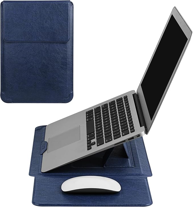 HoYiXi 13.3 Inch Laptop Sleeve Case with Stand - Compatible with MacBook Neo 2026/MacBook Air/Pro 13 (M4/M3/M2/M1 2020-2025), Surface Pro 8 2021, iPad Pro 12.9 & 13-13.3" Dell Acer Laptops,Blue
