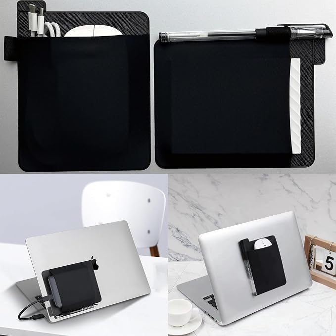 2 Pack Portable Hard Drive Sleeve for Laptop - SSD Solid State Drive - Reusable Adhesive - Stick on External Hard Drive Carrying Case - Travel Pocket Pouch