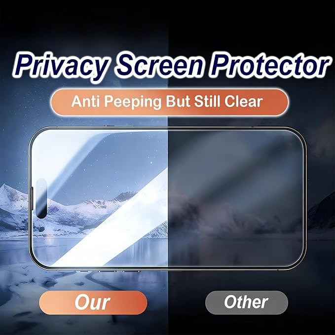 2 Pack Privacy Screen Protector for Samsung Galaxy S22 Plus/S22+|Anti-Spy Tempered Glass, Anti-Scratch, 9H Hardness & Easy Installation
