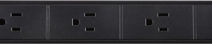 Amazon Basics Surge Protector Power Strip, 9-Outlet, Heavy Duty, Metal, 600 Joules, 6ft Extension Cord, Mountable, Wide Spaced, Black