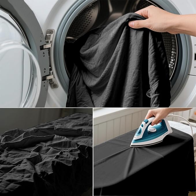 Black Photo Backdrop for Photoshoot, Black Background for Portrait Product Party Photography Video Live Streaming 5x7FT