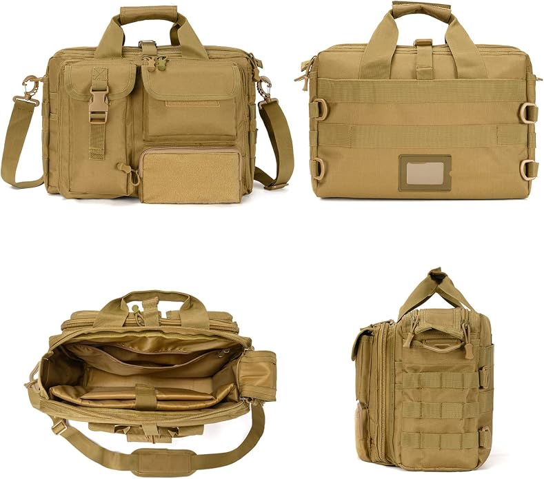 Stypos Tactical Messenger Bag,14inch/15.6inch/17.3inch Briefcase for Man Military Laptop Bag, Flight Work Bags for Pilots