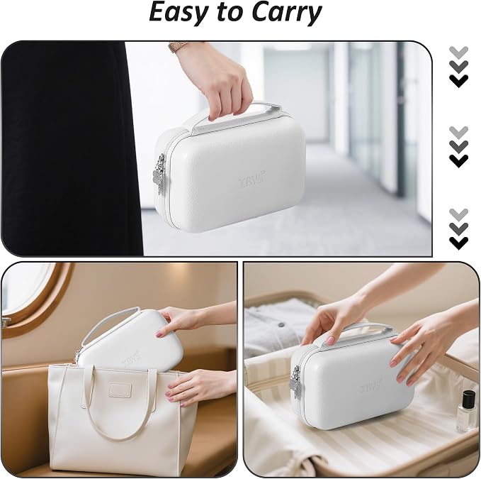Charger Case for Macbook, Portable Tech Electronic Organizer Bag, Small Travel Storage Pouch for Laptop Accessories, MacBook Power Adapter, Charging Cords, USB Drives, Power Bank (White, XL)