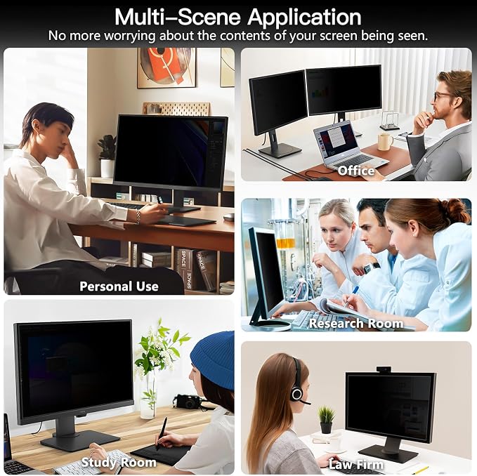 2-Pack 24 Inch Computer Privacy Screen Filter, Anti-Spy/Glare Protector Film for Widescreen Monitor with 16:9 Aspect Ratio