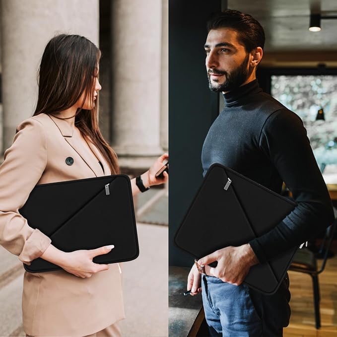 Laptop Sleeve 14 Inch, Shockproof Protective Computer Cover with Accessory Pocket, Traveling Carrying Bag Laptop Case Compatible for 14 Inch MacBook Air/Pro, HP, Dell, Asus, Acer, Lenovo, Black