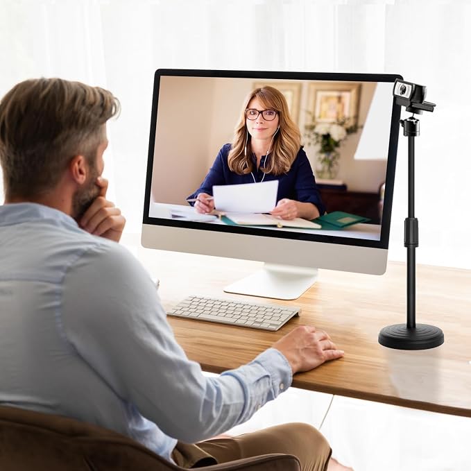 Webcam Stand, 22 Inch Height Adjustable Webcam Mount Computer Camera Stand for Desk Web Cam Stands Arm Holder for Logitech webcams C920 C922 C925e C922x C930e C930 C615 Brio