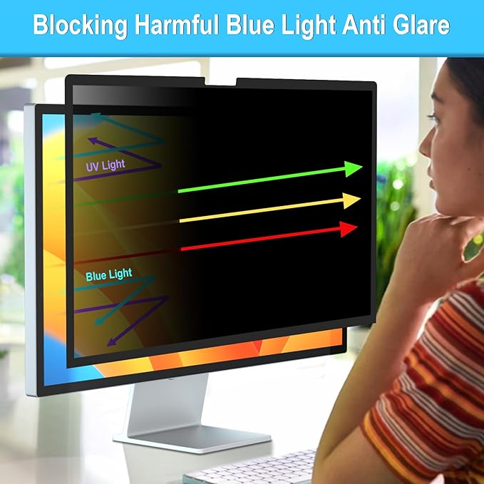 ZOEGAA 27 inch iMac Privacy Screen Filter for Studio Display, Removable Computer Screen Privacy Shield and Anti-Glare Screen Protector