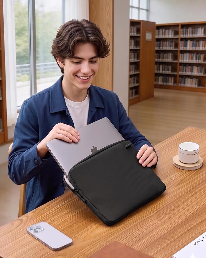 ProCase Laptop Sleeve for MacBook Neo 13 inch 2026 (Model A3404, A18 Pro), Protective Case with Soft Lining, Slim Travel Sleeve with Pocket for Accessories, Tailored for MacBook Neo 13” -Black