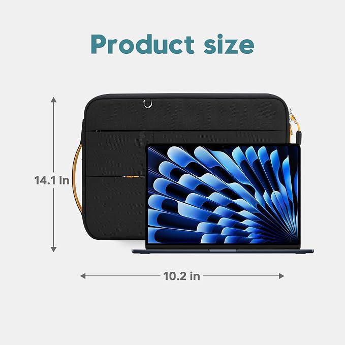 Omnpak for 13.6 inch MacBook Air Case Sleeve Compatible with 13 inch New MacBook Air M5/MacBook Neo A18 Pro, 13-14" Recycled PET Laptop Carrying Case with Handle and Accessory Pocket