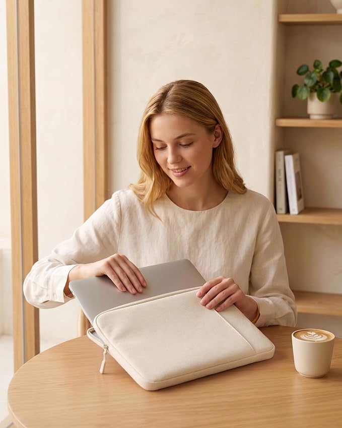 ProCase Laptop Sleeve 13" for MacBook Neo/Air/Pro 13-13.6 inch with A18/M5/M4/M3/M2/M1 Chip 2026-2016, Computer Case Also Compatible with 13" HP Dell ASUS Lenovo Acer Chromebook -Beige