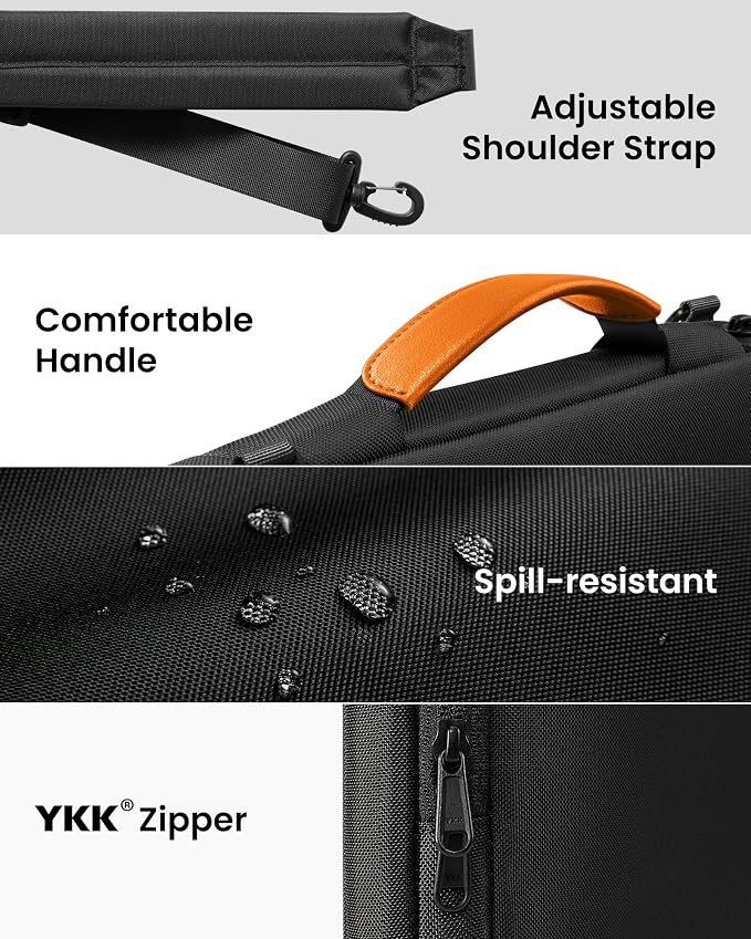 tomtoc 360 Protective Laptop Shoulder Bag for 14-inch MacBook Pro M5 Pro/Max A3426 A3427 2026 M4/M3/M2/M1 Pro/Max A3434, Water-Resistant Carrying Case for 13.5-14.4 Inch Microsoft Surface Laptop 7/6/5
