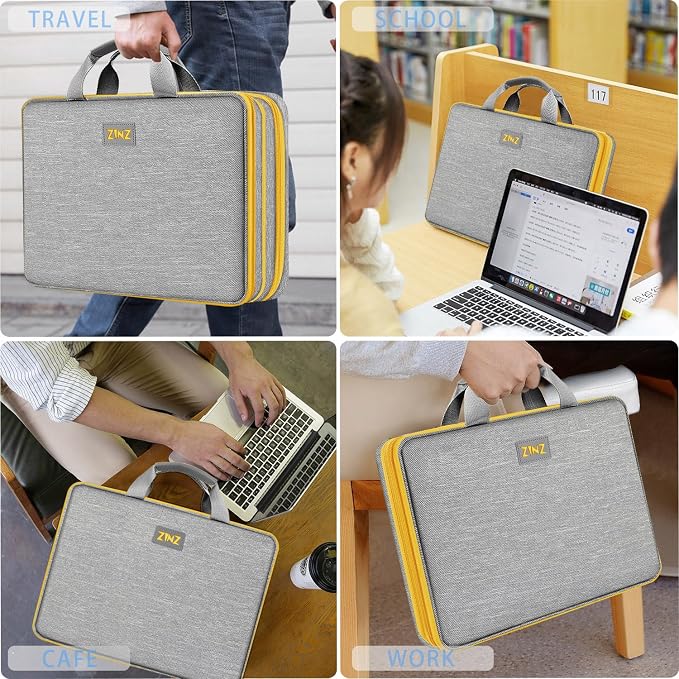 ZINZ Expandable Laptop Case 15.6 Inch Sleeve, Protective Carrying Case Compatible with MacBook Neo 16", MacBook Pro 16"/15.4", Dell XPS 16" and Most 15" 15.6" 16" Notebook,G01YL01