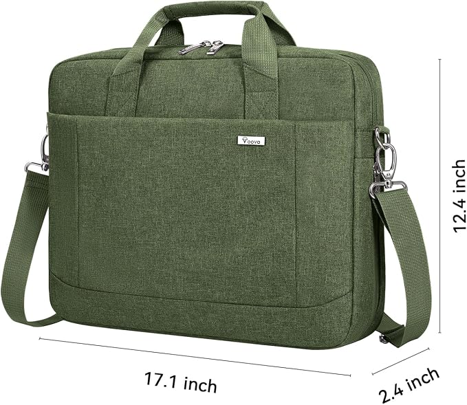 Voova Laptop Bag Case 15 15.6 16 Inch, Computer Sleeve Messenger Bag with Shoulder Strap Expandable Waterproof Business Briefcase for Men Women to Work Travel School, Fit 14-16 Inch Laptop, Army Green