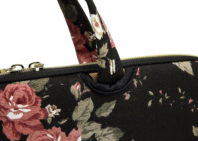 kayond Black C Rose Patten water resistant Laptop Shoulder Messenger Bag Case Sleeve for 14 Inch 14.1 Inch Laptop,Laptop Briefcase