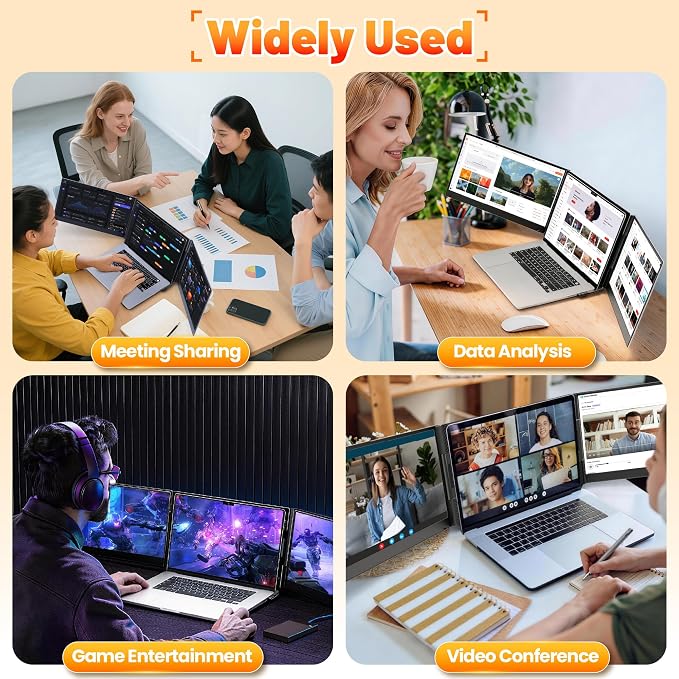 Laptop Screen Extender Triple Monitor, 15.6" FHD 1080P USB-C One Cable Plug n Play Portable Monitor for Laptops 13-17", 0.16" Ultra-Slim Travel Monitor for Mac/Win/Android (Driver Required)
