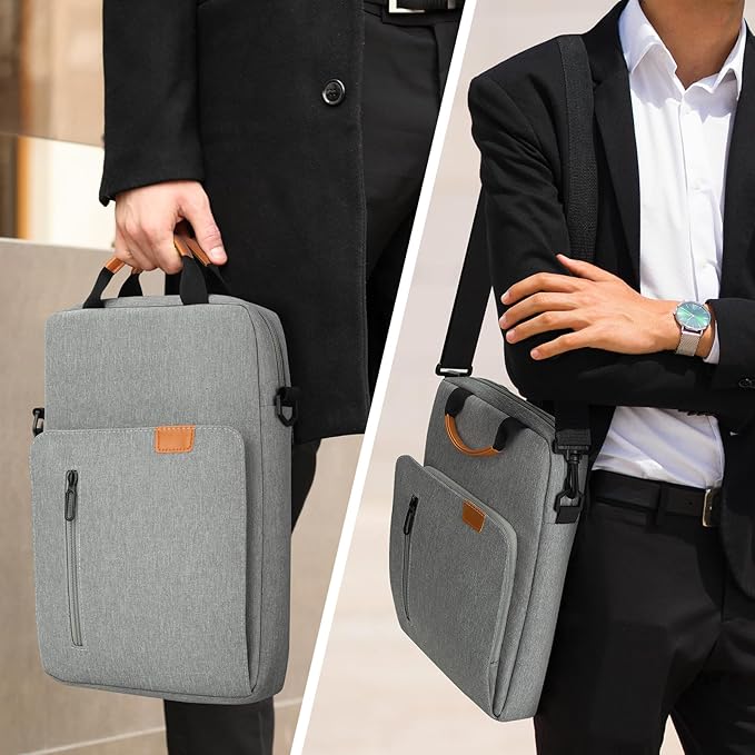 Vertical Laptop Case Computer Bag for 14 Inch MacBook Pro M1 M2 M3 M4 M5 Computer Notebook, Waterproof Protective Lightweight Laptop Computer Cover Bag, Gray
