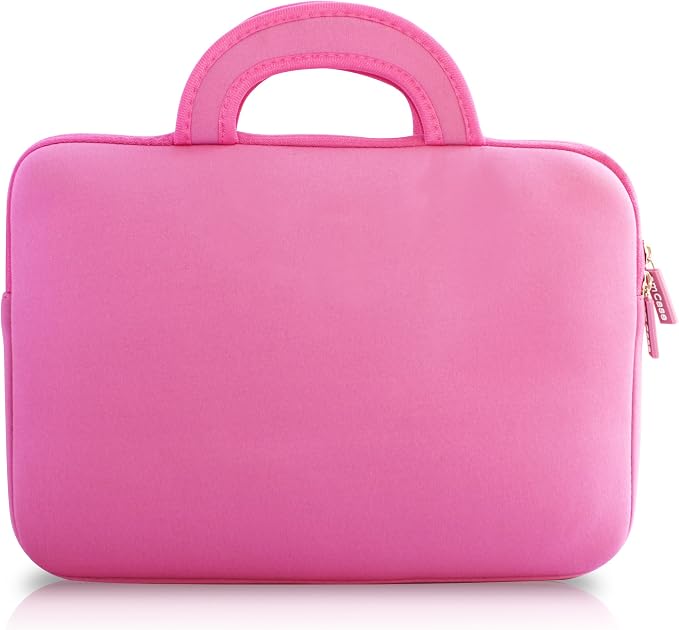 amCase 13.3 inch Chromebook Case Sleeve for iPad Pro, ASUS C300 Chromebook/Samsung Chromebook 2/Acer Chromebook/MacBook Air/Pro/Toshiba Chromebook/Lenovo Yoga 2/3 with Handle (Pink)
