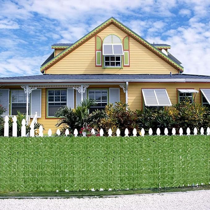 Artificial Ivy Privacy Fence Wall Screen,160x60 in UV-Anti Faux Greenery Backdrop Ivy Vine Leaf Hedges Fence Panels for Patio, Balcony, Garden, Backyard Indoor Outdoor Green Wall Decor