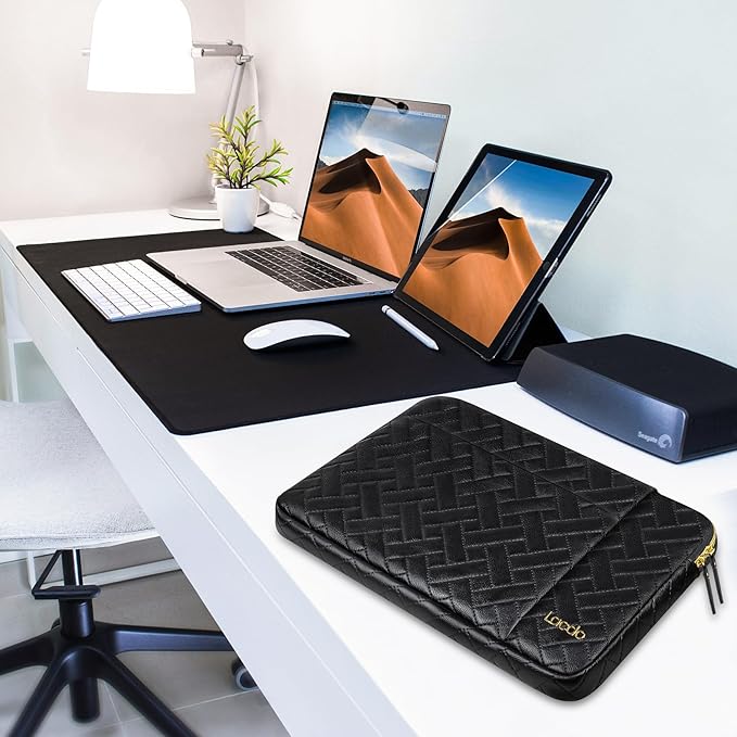 Lacdo Laptop Sleeve Case for 14 inch New MacBook Pro M5 Pro/Max A3426 A3427 (2026), M5/M4/M3/M2/M1 A3434 A3112 A3401 A3185 A2918 A2992 A2779, 13.8 inch Surface Laptop 7th Computer Bag, Elegant Black