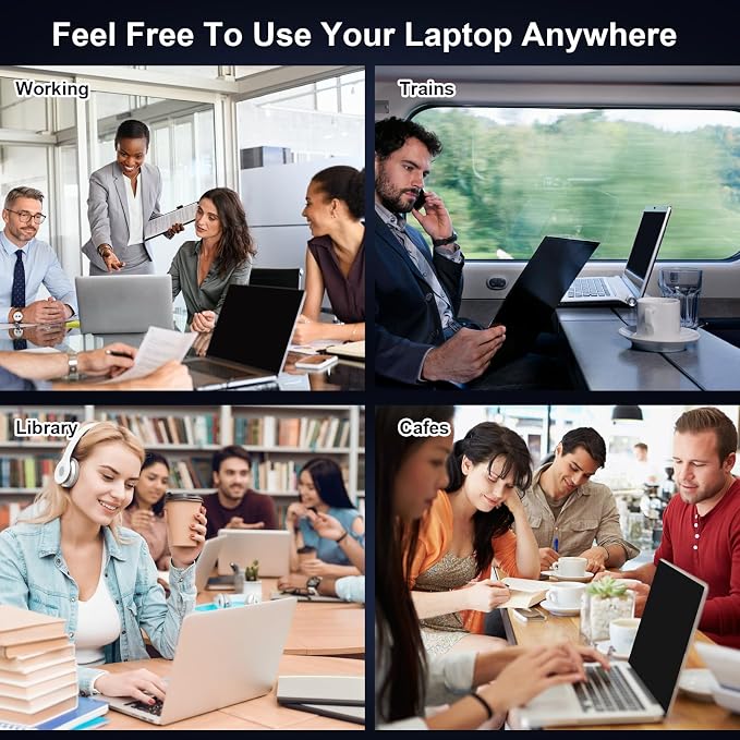 14 Inch Laptop Privacy Screen Filter (16:9), Anti Glare Blue Light Blocking Screen Protector for Windows Notebook, Removable Matte and Glossy Finish Shield for Office Business Travel