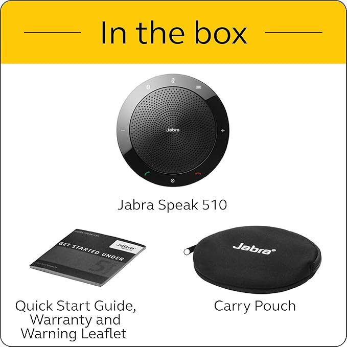 Jabra Speak 510 Wireless Bluetooth Speaker for Softphone and Mobile Phone (U.S. Retail Packaging) (Renewed)