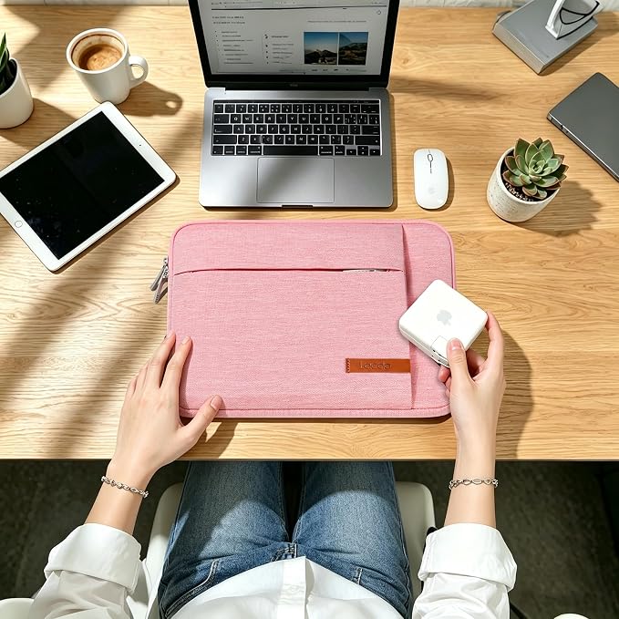 Lacdo Laptop Sleeve Case for 15 inch New MacBook Air M5/A3448 (2026), M4 A3241 2025, M3 A3114, M2 A2941 2024-2023, 15 inch MacBook Pro A1990 A1707 Computer Case Bag with Accessory Pocket, Peach