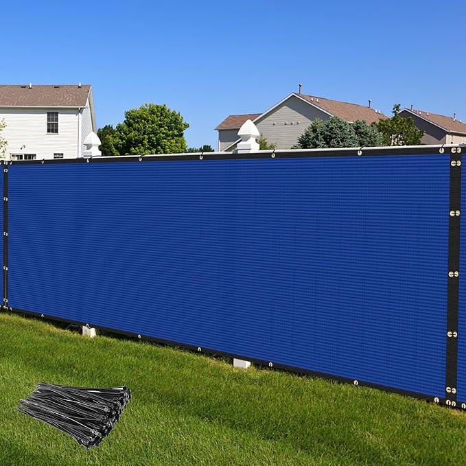 Privacy Fence Screen 6' x 224' Fencing Cover Heavy Duty Mesh Windscreen Cloth for Outdoor Garden Patio Backyard Chain Link Fence Blue