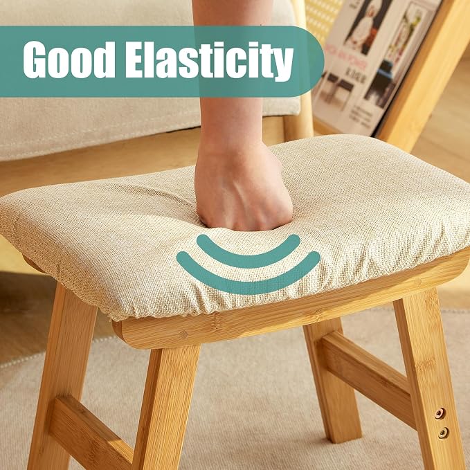 viewcare Foot Stool, Foot Stool Small, Ottoman Foot Rest, Wood Stool for Living Room, Bedroom, and Kitchen